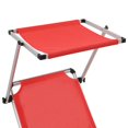 thumbnail image 5 of vidaXL Chaise Longue Pliante avec Toit Aluminium et Textilène Rouge, 5 of 5