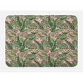 thumbnail image 1 of Tropical Bath Mat, Exotic Hawaii Jungle Themed Interpretation of Multitude Palm Leaves, Plush Bathroom Decor Mat with Non Slip Backing, 29.5" X 17.5", Green Rose Pastel Pink, by Ambesonne, 1 of 2