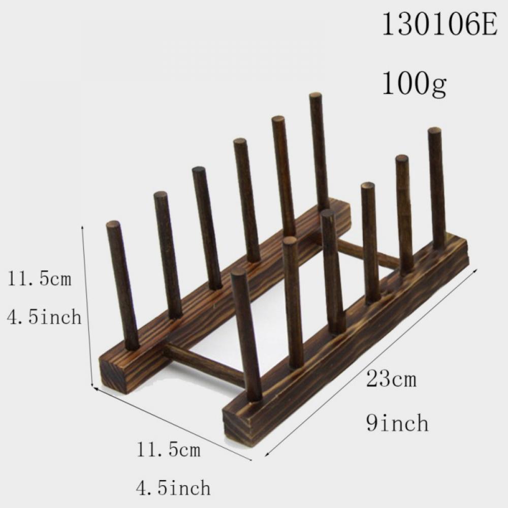 Bamboo Wooden Dish Rack Plates Holder ,Drying Rack Stand Drainer Storage Holder Organizer Kitchen Cabinet - image 3 of 5
