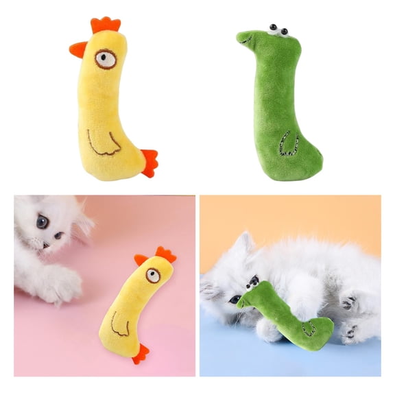 2x cat Catnip Toys Gift Kitten Interactive Plush Toy Chewing