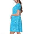 thumbnail image 2 of Balery Sky Blue Glitter Vestidos sueltos de manga corta para mujer, vestidos de verano 2025, vestidos casuales de corte A con vuelo., 2 of 6