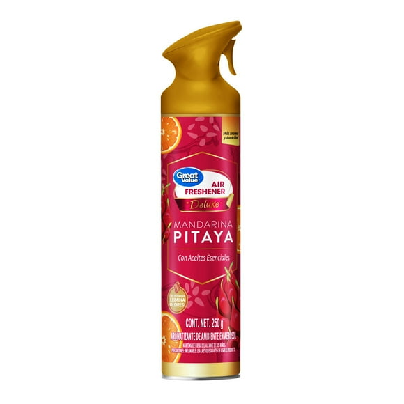 Great Value Aromatizante en Aerosol Deluxe Mandarina Pitaya 250g