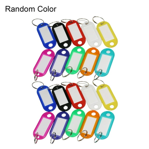 Farfi 20Pcs Removable Key Tags with Window PP Prevent Missing Key Identifiers Bag Accessories (Random Color)