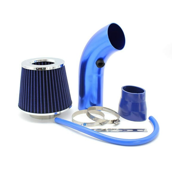3 Inch Universal Cold Air Intake Kit - Aluminum Induction Flow Hose with Air Filter (Blue) - High Performance, Easy Installation, Fits Most Vehicles
