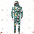 thumbnail image 2 of Odeerbi Christmas Onesie Pajamas for Family Holiday Sleep Jumpsuit Long Sleeve Family Christmas Pajamas Matching Sets Dad Fashion Lattice Print Plush Jumpsuit Sleepwear PJs Set Green, 2 of 6