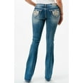 thumbnail image 3 of Grace in LA Women's Western Aztec Eagle Embroidered Stretch Bootcut Jeans (25, Blue), 3 of 3