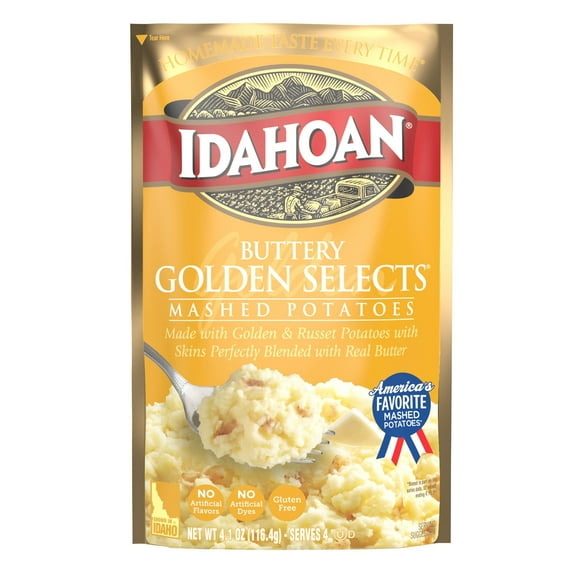2 Pack - Idahoan Buttery Golden Selects Mashed Potatoes - 4.1 oz Packaging may vary