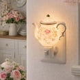thumbnail image 3 of Night Lights Plug into Wall - Vintage Floral Teacup Wall Lamp with Warm Glow, Cup-Shaped Farmhouse Decor for Bedroom, Bathroom, Hallway | Rustic Indoor Wall Sconce Lighting Fixture, 3 of 7