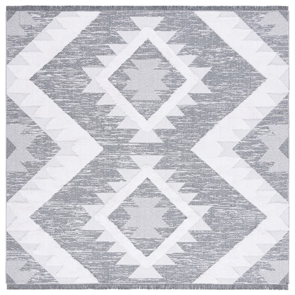 SAFAVIEH Augustine Jalen Geometric Area Rug, Gray/Ivory, 6'4" x 6'4" Square