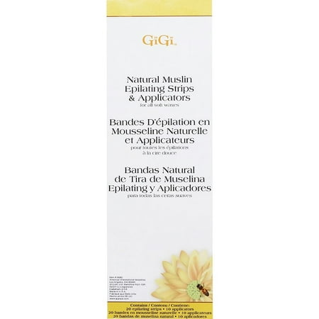 Gigi Natural Muslin Epilating Strips & Applicators 3 packs