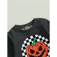 thumbnail image 5 of Cenuakty Baby Boy 2 Piece Outfits Halloween Pumpkin Print Long Sleeve Sweatshirt and Pants for Toddler Fall Clothes, 5 of 9