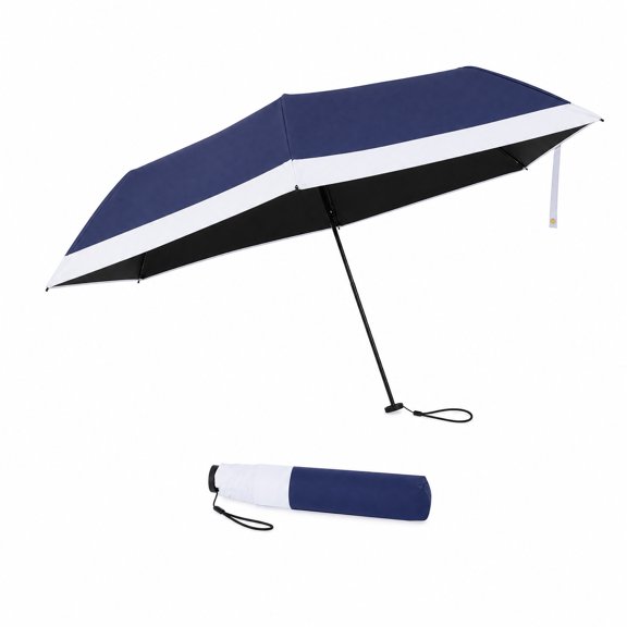 Unique Bargains 1 Pc Folding Umbrella Lightweight Two-color Travel Umbrella Navy Blue White