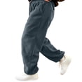 thumbnail image 6 of Mifsaly Mens Fleece Pants Warm Thick Winter Jogger Pants Casual Loose Fit Elastic Waistband Lounge Bottoms with Pockets Dark Gray,XXXL, 6 of 9
