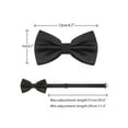 thumbnail image 2 of CORBATA DE LAZO AJUSTABLE PREATADA DE COLOR SÓLIDO CON PATRÓN DE CUADRÍCULAS PARA HOMBRES INSPIRE CHIC DEL DÍA DEL PADRE NEGRA, 2 of 4