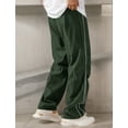 thumbnail image 3 of FEOYA Men's Parachute Sweatpants Y2k Baggy Track Pants Straight Vintage Hip Hop Side Stripes Pant Wide Leg Loose Sport Skateboard Trousers with Drawstring S Green, 3 of 7