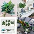 Coolmade 24Pcs Faux Palm Leaves with Stems Artificial Tropical Plant