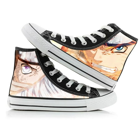 

Japanese Anime Naruto Printed High Top Canvas Sneakers Lace Up Classic Casual Walking Shoes