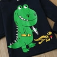 thumbnail image 5 of Odeerbi Toddler Pajamas Baby Kids Boys Girls Long Sleeve Dinosaur Printed Tops Pants Pajamas Outfit Set Black, 5 of 9