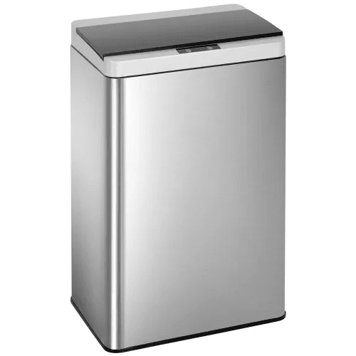 BORGEBY 13 Gallon Automatic Trash Can, Stainless Steel Kitchen Garbage Can with Lid for Home Office Bathroom Bedroom Kitchen