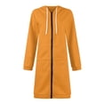 thumbnail image 5 of Zip Up Hoodies Womens Long Sleeve Long Tunic Sweatshirts Oversized Fleece Casual 2026 Fall Jacket Coat with Pocket Yellow M, 5 of 7
