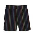 thumbnail image 5 of Penkiiy Men Casual Fashion Rainbow Print Shorts Pants with Pockets Elastic Waist Color Block Beach Pants Artistic Short Pants S Black, 5 of 9
