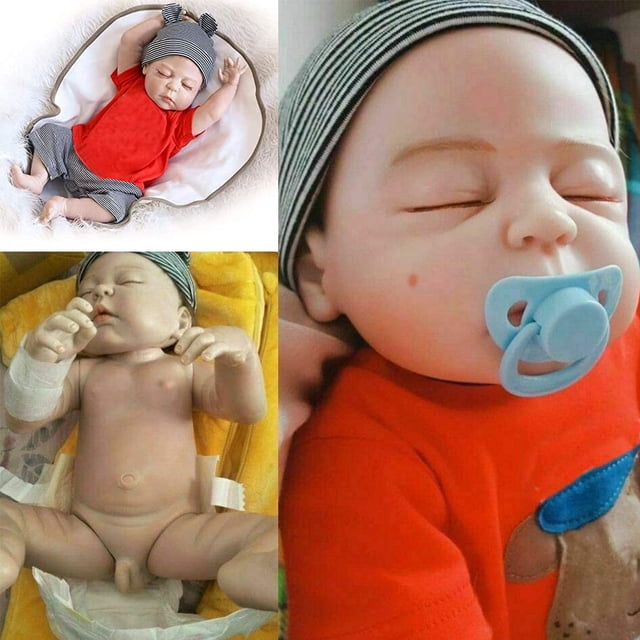Cuna Reborn Baby Doll iCradle, completamente de vinilo y silicona, 45 cm, con ropa