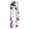thumbnail image 5 of Womens Halloween Pajama Pants Skeleton Skull Drawstring Spooky Pajama Pants Bat Castle Elastic High Waist Funny Sleep Pants, M, 5 of 5