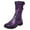 Purple, variant on FRSASU Shoes Women Zipper Square Heel Solid Color Middle Tube Round Toe Shoes Red 9.5-10(42)