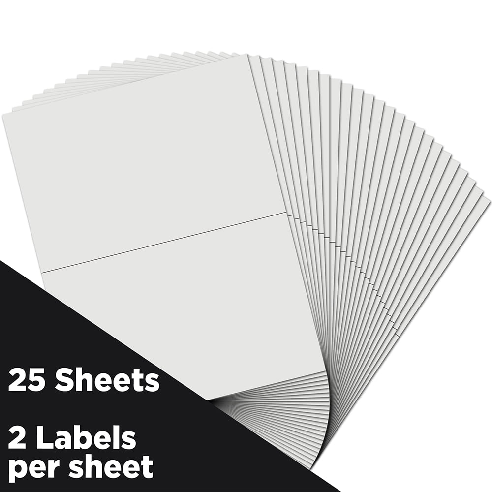 JAM Paper Shipping Labels, Half Page, 5 1/2 x 8 1/2 , White, 50 per Pack