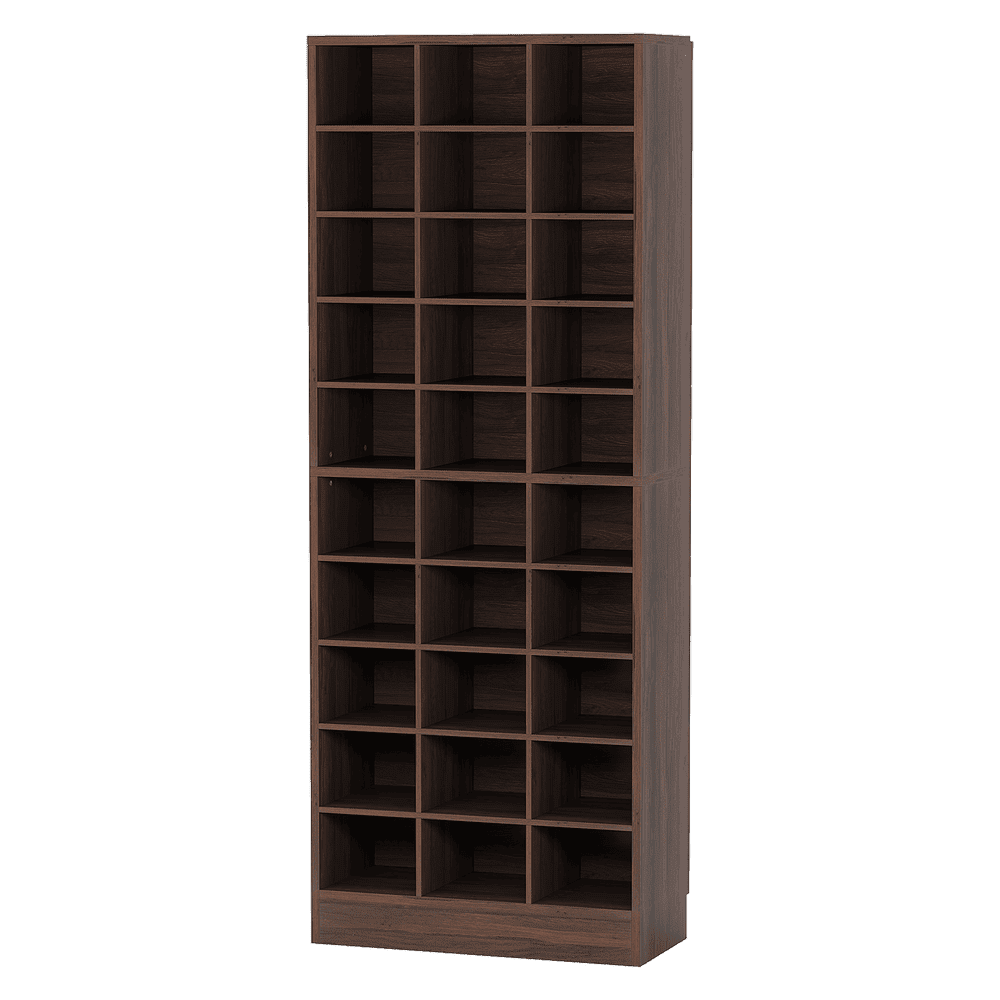 Spaco 10-Tier Shoe Cabinet, Wooden Shoe Storage Rack with 30 Cubbies, 0.6" Thick Engineered Wood Cabinet for Indoor as Home, Office, Gray