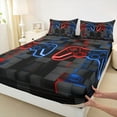 thumbnail image 3 of Castle Fairy Honeycomb Video Game Twin Sheet Sets,Abstract Futuristic Plaid Bedding, 3 of 7