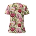thumbnail image 4 of Naloa Tulips Flowers Print T-Shirts Short Sleeve V Neck Tees for Women Fashion Tops Trendy Lightweight Soft Casual Summer Outfits Clothes, 4 of 5