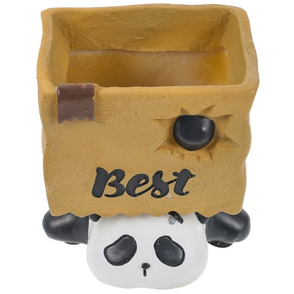 Resin Craft Flower Pot Desk Pencil Holder Office Decor Planter Pots Bonsai Student Organizer