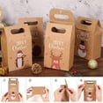 thumbnail image 2 of 24 piezas de bolsas de regalo de papel kraft de Navidad, bolsas de regalo de fiesta de Navidad, cajas de dulces, cajas de papel creativas para regalos de fiesta de Navidad, dulces (marrón), 2 of 4