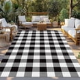 thumbnail image 3 of Outdoor Rug 5x8 ft Black White Checkered Plaid Waterproof Outdoor Patio Rug Mat Non Slip Outside Area Rugs Carpet for RV,Camping,Porch,Deck,Pool,Balconybackyard,Rustic Farmhouse Pattern, 3 of 9