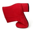thumbnail image 3 of Women's Suede Leather Booties Low Mid Block Heel Ankle Boots Slip On Side Zippers Round Toe Short Boots, 3 of 8