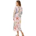 thumbnail image 2 of SEANATIVE Long Sleeve Nightgown for Women Cozy Full Length Bedroom Pajama Dress, Soft Sleepshirt Button Front Sleepshirt Nightshirts, XL, Starfish Sea Shell Coral Pink, 2 of 7