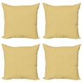 thumbnail image 1 of Abstract Geometry Throw Pillow Cushion Case Pack of 4, Continuous Bicolored Symmetrical Floral Motifs Pattern, Modern Accent Double-Sided Print, 4 Sizes, Pale Earth Yellow White, by Ambesonne, 1 of 2