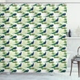 thumbnail image 1 of Ambesonne Peacock Shower Curtain, Ostrich and Monstera Art, 69"Wx70"L, Pale Green Multicolor, 1 of 2