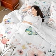 thumbnail image 4 of Manfei Flying Gradient Butterflies 7-Piece Bedding Comforter Set for Girls Female Teens,Chic Pink Flowers King Bedding Sets,Spring Graden Ultra Soft Bed Sheets,Luxury Bedroom Decor, 4 of 8