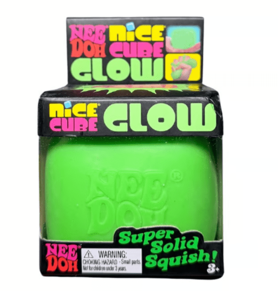 Nee Doh Glow Cube GREEN, 1 PC