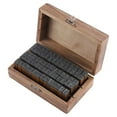 thumbnail image 2 of 70 sellos de goma con letras del alfabeto de madera vintage en caja de madera pequeña, 2 of 14