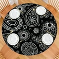 thumbnail image 2 of Boho Print Round Tablecloth for 45-52” Table, Waterproof Oxford Fabric with Elastic Fit, Perfect for Summer Outdoor Meals, 2 of 7