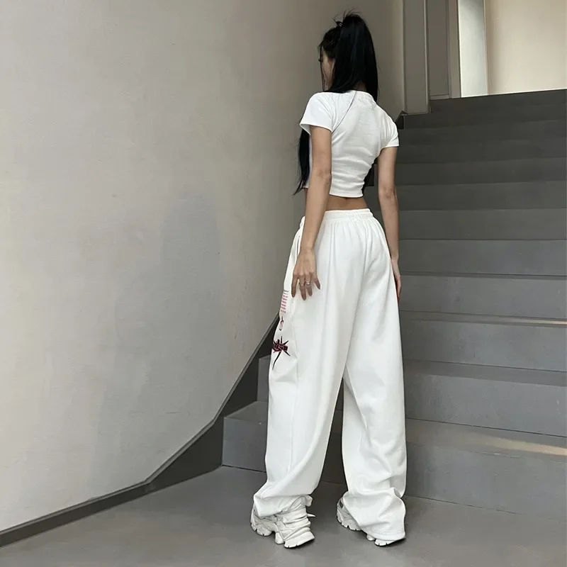 2024 Y2K Streetwear White Jogging Sweatpants Women Harajuku