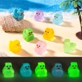 thumbnail image 3 of Resin Figurines Luminous Tiny Glow In The Dark Colorful Cube Shaped Miniature Animal Figure For Garden Aquarium Home Decor, 3 of 5