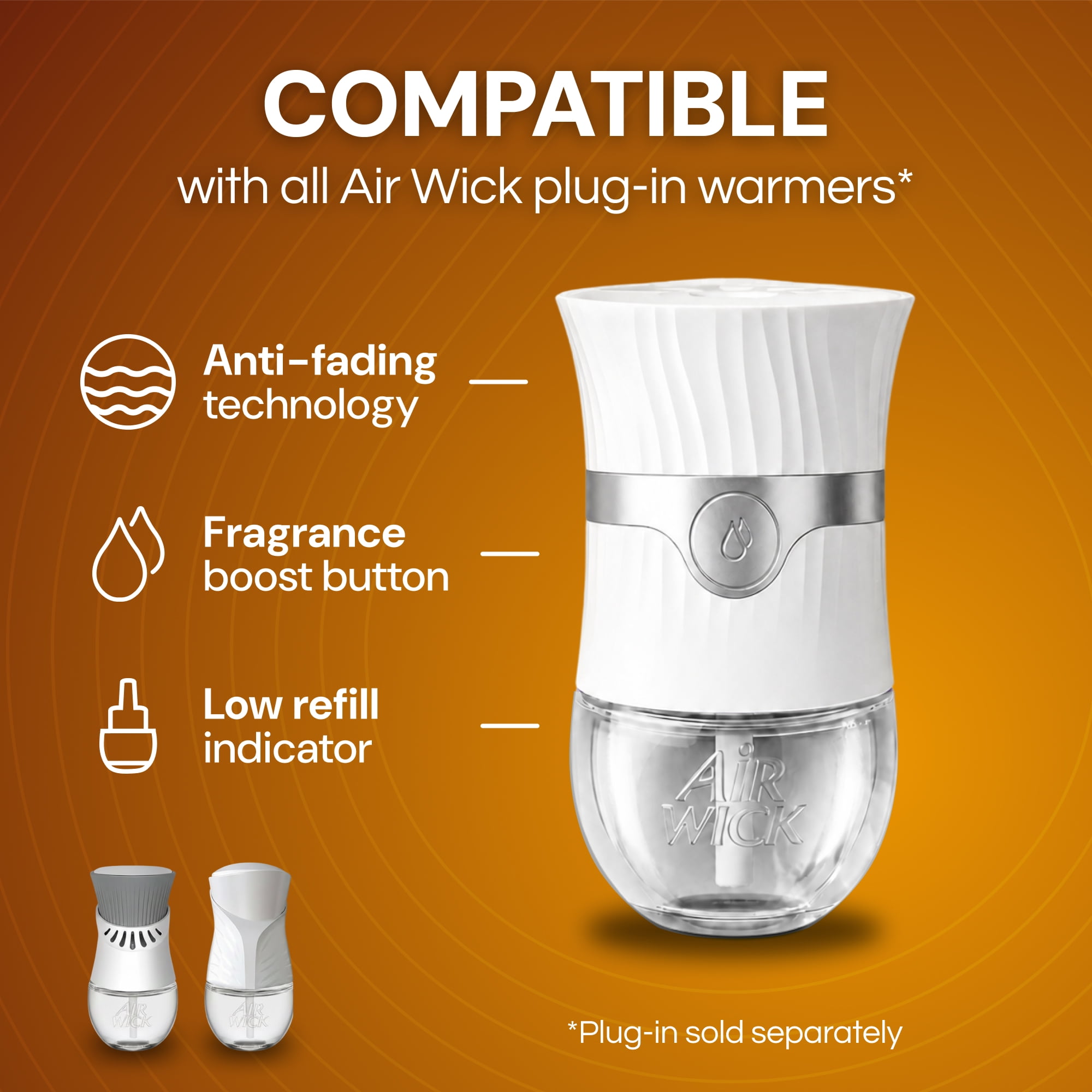 (6 pack) Air Wick Plug-In Scented Oil Warmer Air Freshener Refills, Warm Woods & Jasmine, 2 Count