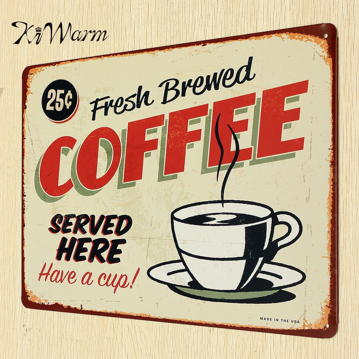 Coffee Metal Home Shop Pub Wall Garage Shabby Vintage Sign Tin