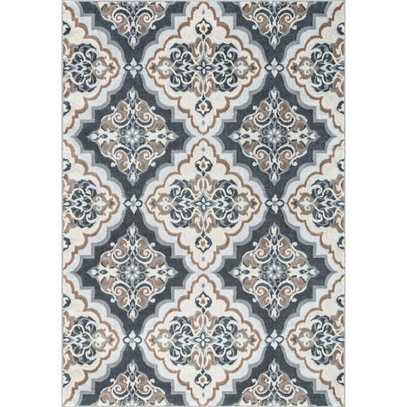 Tayse Madison Area Rug MDN4109 Traditional Gray Geometric Bulbs 7' 6" x 9' 10" Rectangle