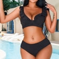 thumbnail image 4 of Afdoent Women's Bikini Sets Women High Waisted Bikini Push Up Two Piece Swimsuits Vintage Retro Ruched High Waist Print Bikini Set Beachwear, 4 of 9