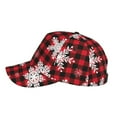 thumbnail image 5 of Balery Baseball Cap Adjustable Size for Running Workouts and Outdoor Activities All Seasons Dad Hat(Snowflakes On A Buffalo Plaid), 5 of 8